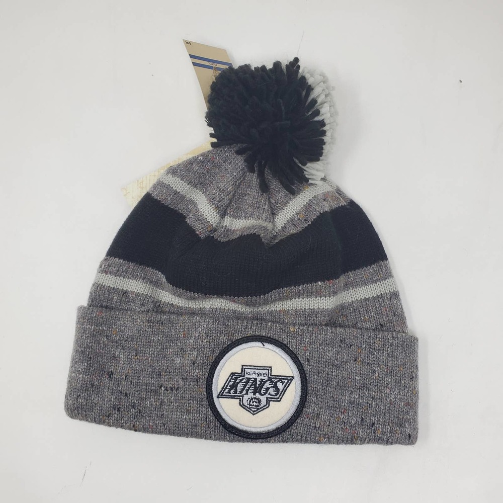 Vintage NHL Los Angeles Kings Pom Knit Beanie Hat MI3
